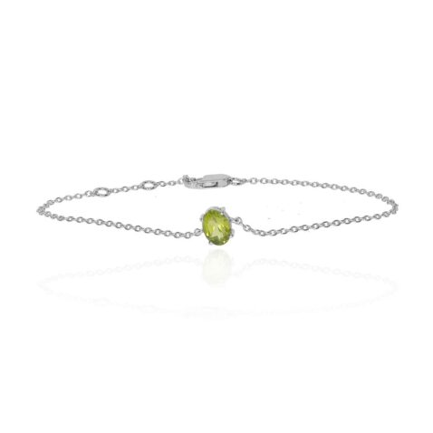 Nanna Peridot Oval Claw Set Bracelet Heidi Kjeldsen Jewellery BL4150 white1