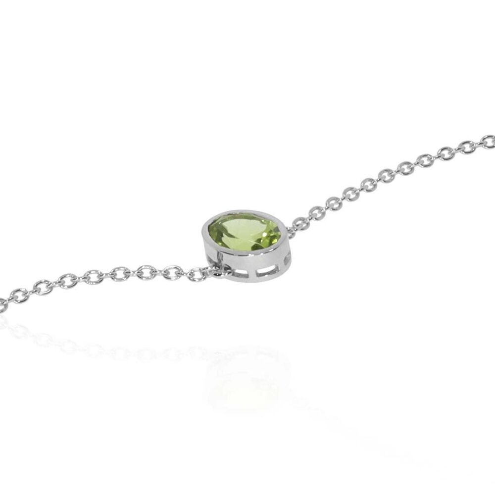 Nanna Peridot Oval Rubover Bracelet Heidi Kjeldsen Jewellery BL4147 white2