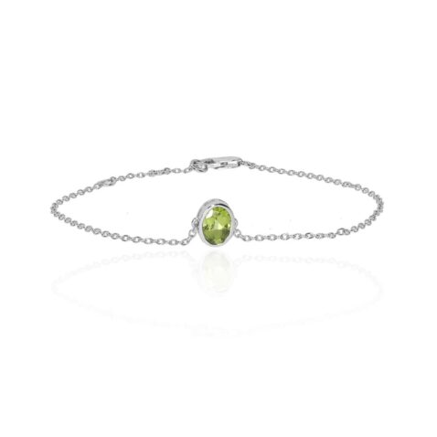 Nanna Peridot Oval Rubover Set Bracelet Heidi Kjeldsen Jewellery BL4147 white1