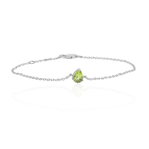 Nanna Peridot Pear Claw Set Bracelet Heidi Kjeldsen Jewellery BL4162 white