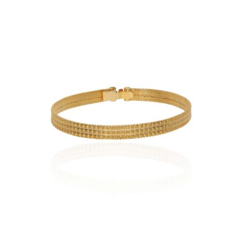 PLBL0004 Preloved Vintage Flat Gold Plated Bracelet Heidi Kjeldsen Ltd white1