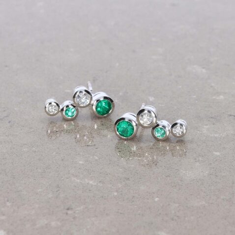 Trine Emerald Diamond Bubble Earrings Heidi Kjeldsen Jewellery ER5059 still