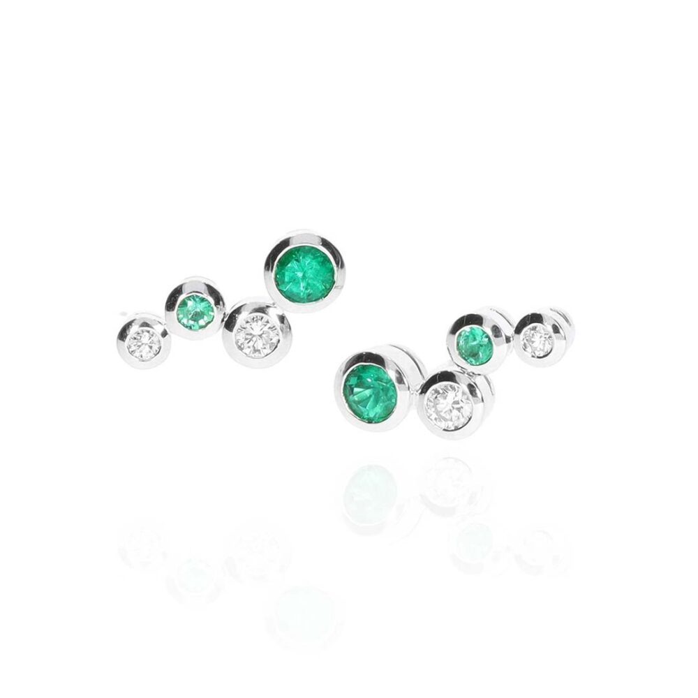 Trine Emerald Diamond Bubble Earrings Heidi Kjeldsen Jewellery ER5059 white1