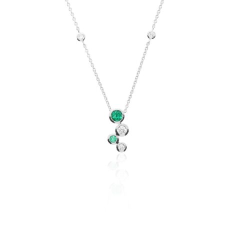 Trine Emerald Diamond Bubble Pendant Heidi Kjeldsen Jewellery P1695 white