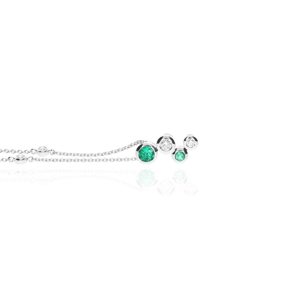 Trine Emerald Diamond Bubble Pendant Heidi Kjeldsen Jewellery P1695 white1