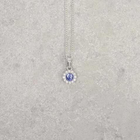 Viola Tanzanite Cluster Pendant Heidi Kjeldsen Jewellery P1655 still