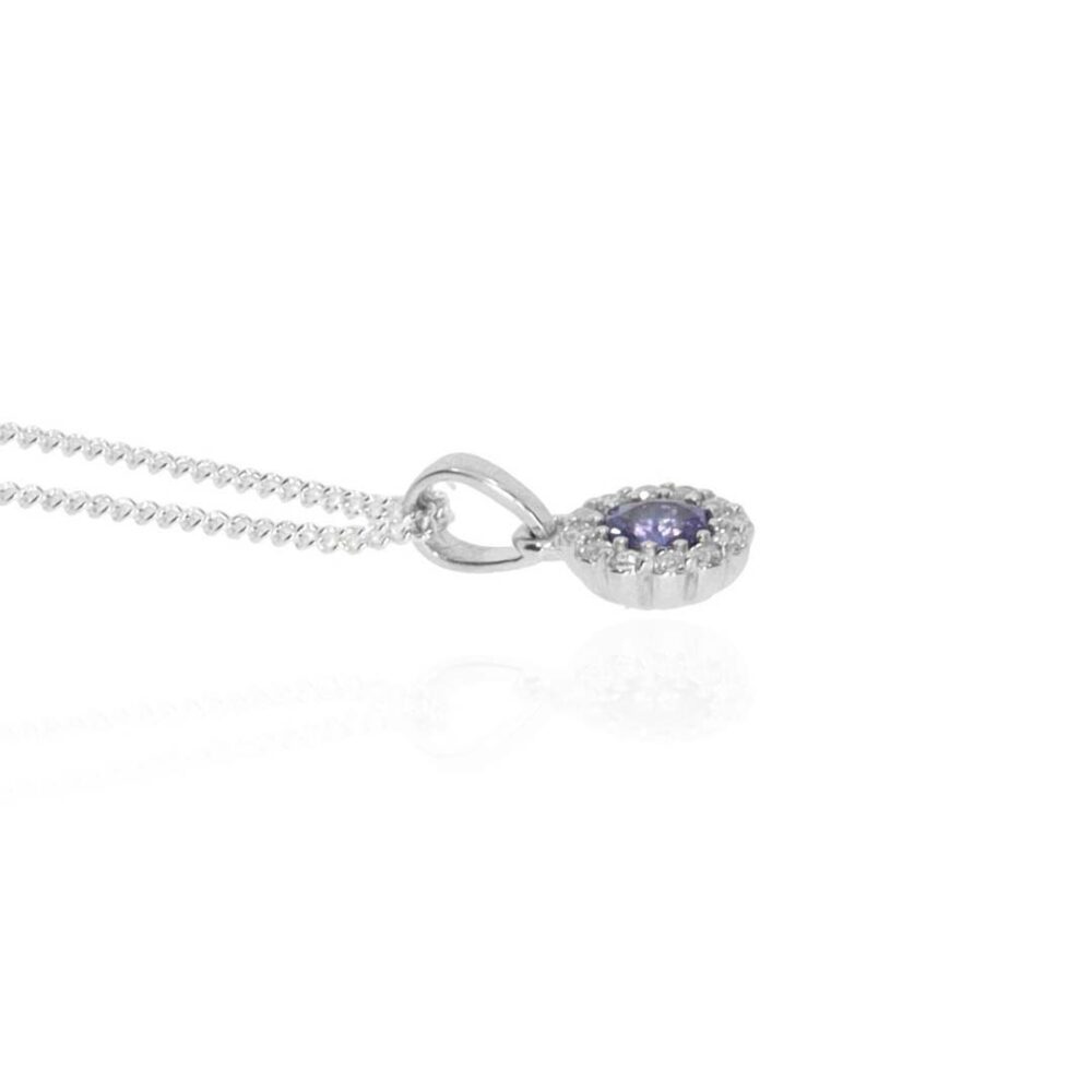 Viola Tanzanite Cluster Silver Pendant Heidi Kjeldsen Jewellery P1655 white1