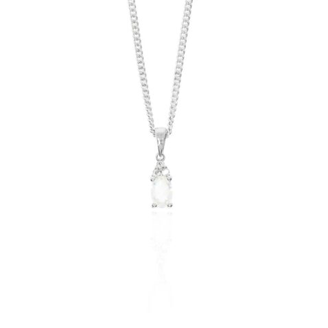 Elsa White Topaz Silver Pendant Heidi Kjeldsen Jewellery P1579 hanging