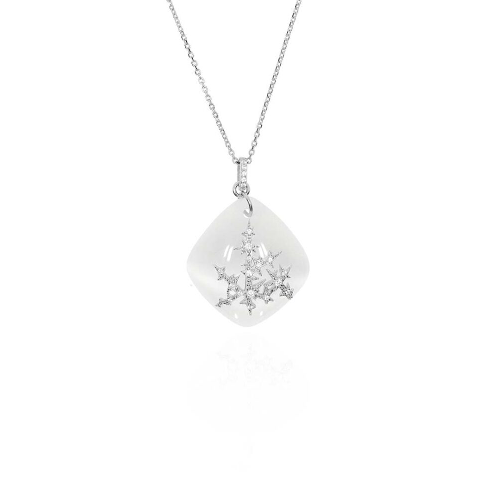 Fei Liu Snowflake Pendant Heidi Kjeldsen Jewellery P1643 white