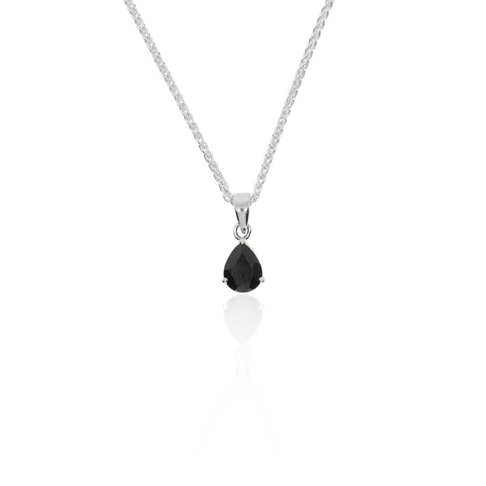 Grete Black Spinel Pear Shaped Pendant Heidi Kjeldsen Jewellers P1617 white1