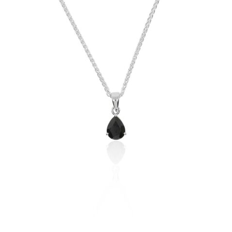 Grete Black Spinel Pear Shaped Pendant Heidi Kjeldsen Jewellers P1617 white1