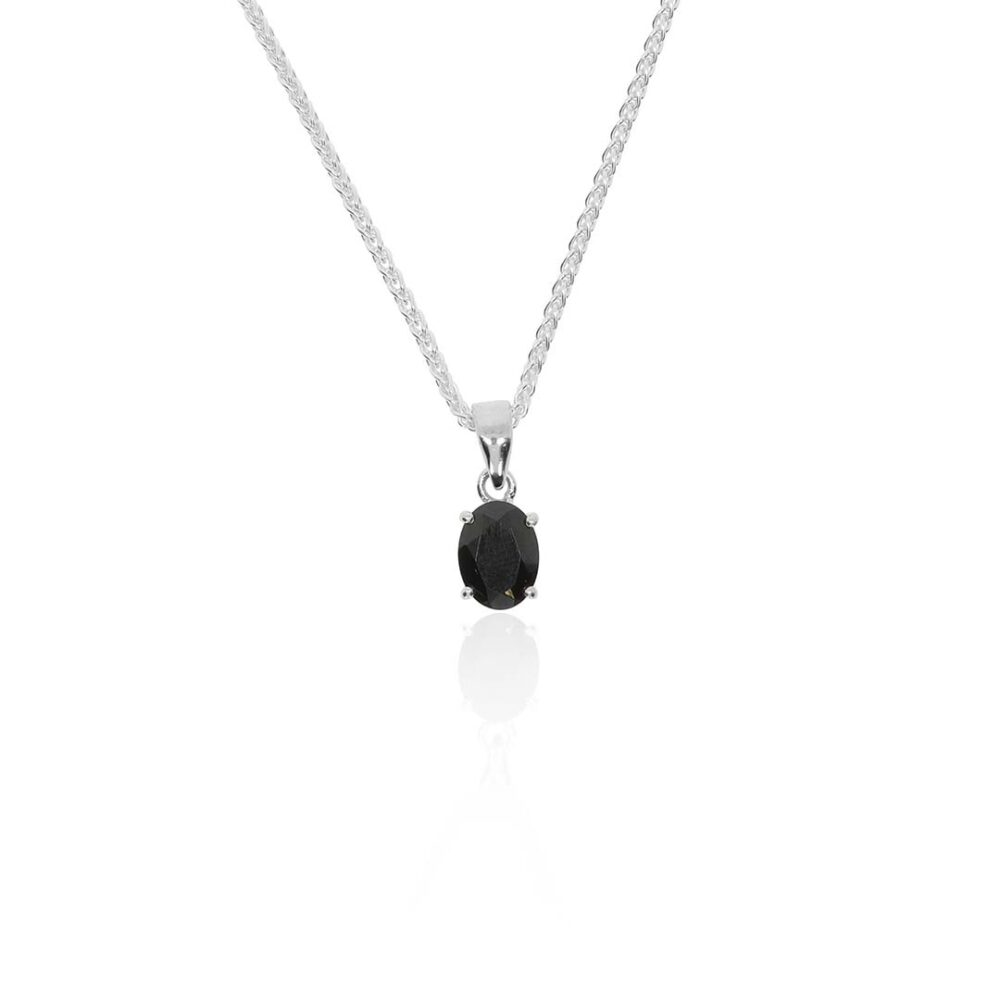 Grete Black Spinel Pendant Heidi Kjeldsen Jewellery P1618 white