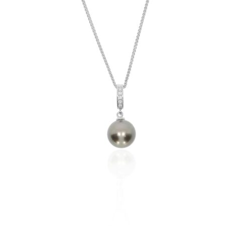 Grete Heidi Kjeldsen Jewellery tahitian Pearl and Diamond Pendant P1554 white