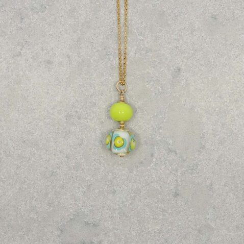 Heidi Lime Green Floral Murano Glass Pendant Heidi Kjeldsen Jewellery P1411 still