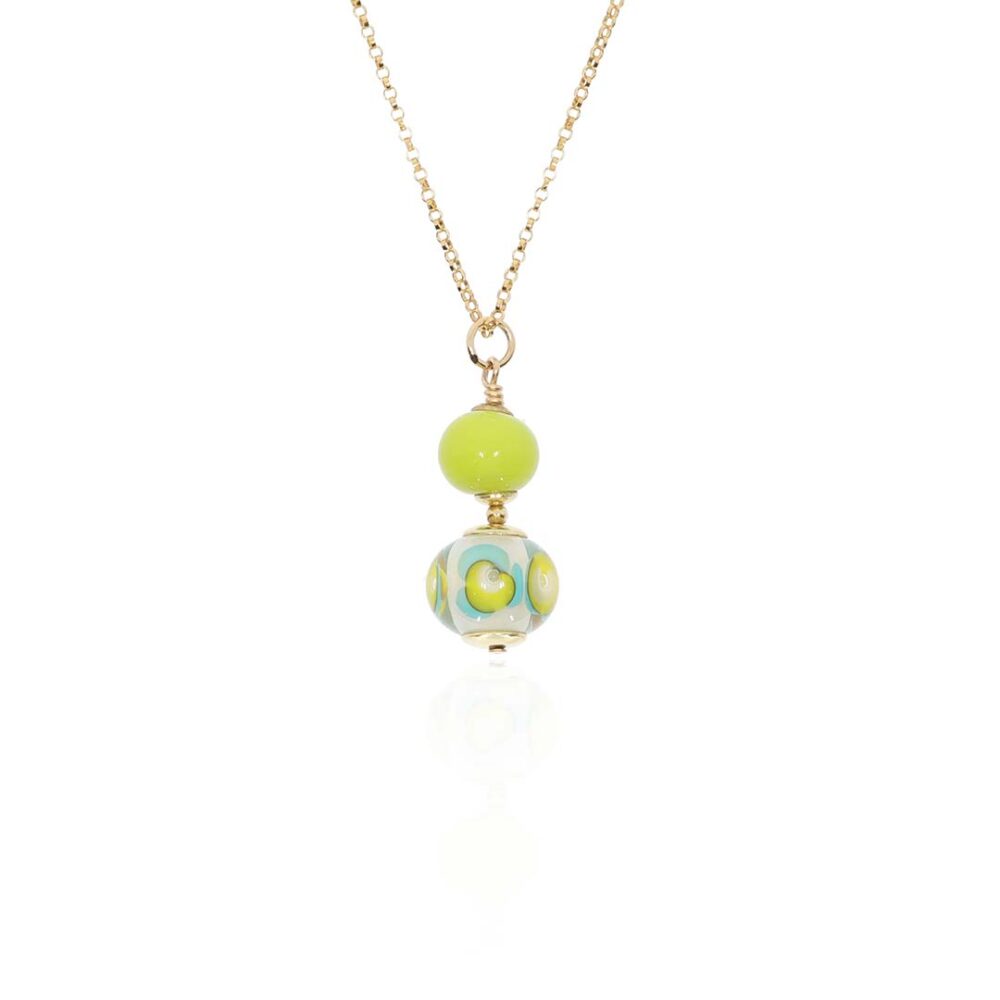 Heidi Lime Green Floral Murano Glass Pendant Heidi Kjeldsen Jewellery P1411 white1