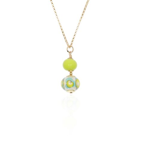 Heidi Lime Green Floral Murano Glass Pendant Heidi Kjeldsen Jewellery P1411 white1