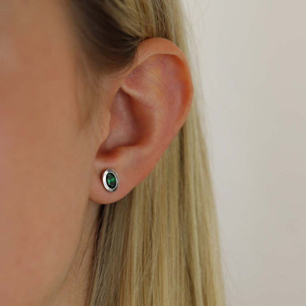 Lisbet Tsavorite White Gold Earrings Heidi Kjeldsen Jewellery ER5040 model