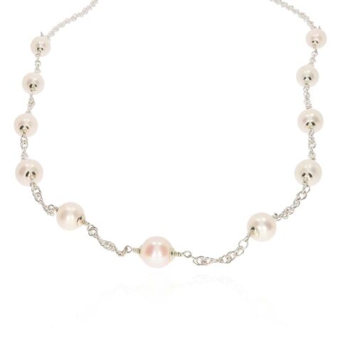 Margit Cultured Pearl Double Chain Necklace Heidi Kjeldsen Jewellers NL1322 white1