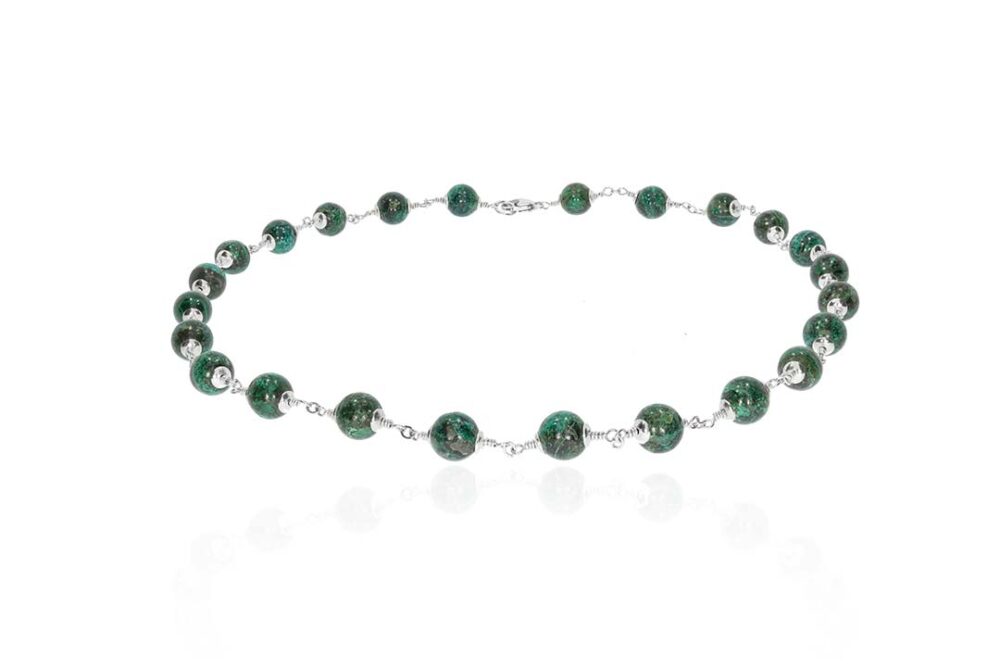 Naja Heidi Kjeldsen Jewellery Green Chrysocolla Necklace NL1324 white1