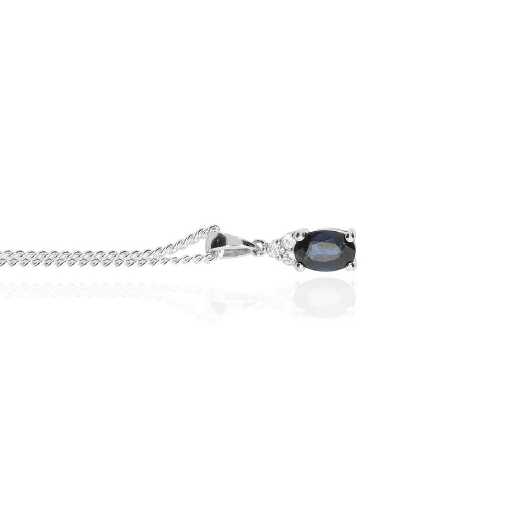 Sara Sapphire White Topaz Silver Pendant Heidi Kjeldsen Jewellery P1583 white