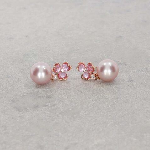 Jesper Diamond and Pearl Rose Gold Drop Earrings Heidi Kjeldsen Jewellery ER5078 still