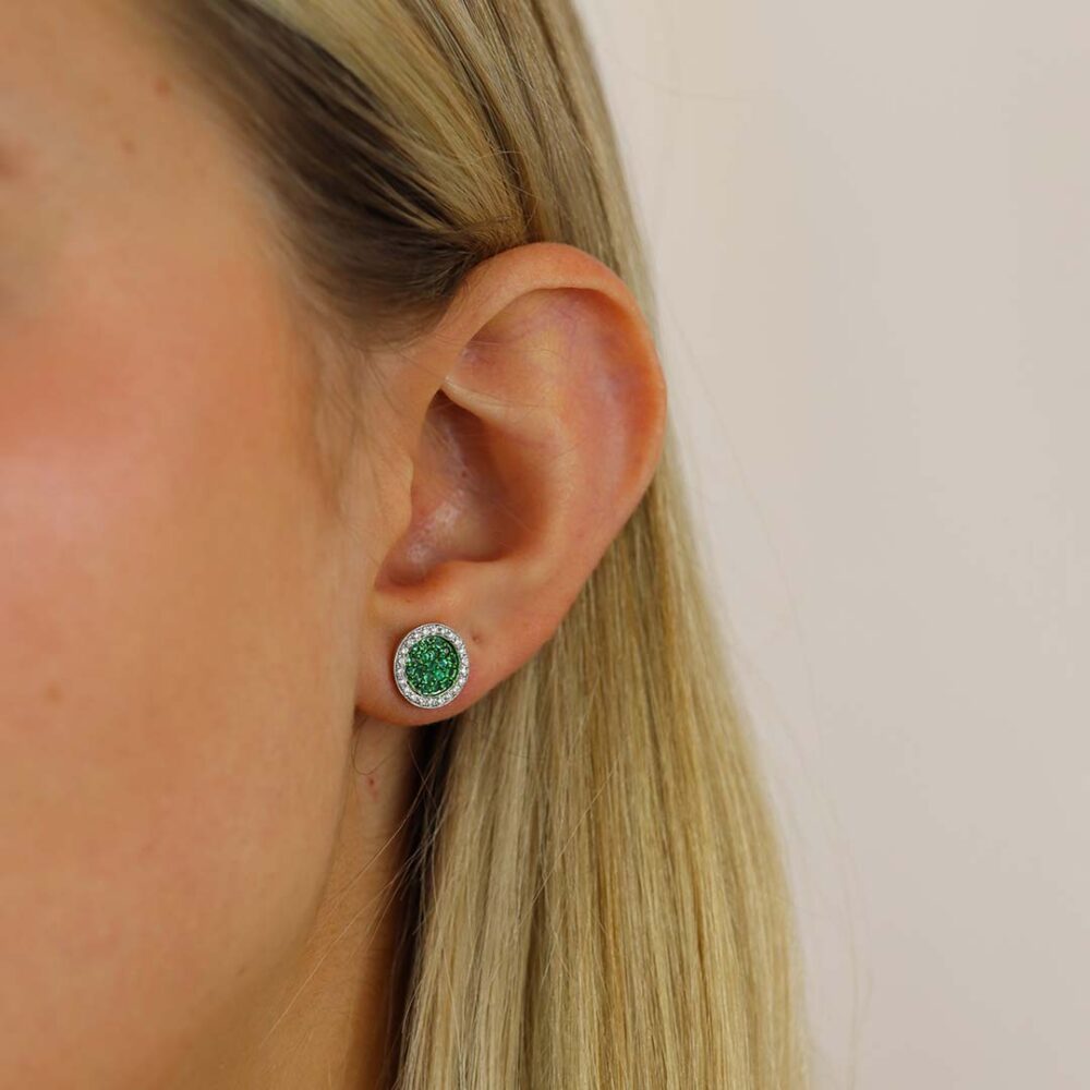 Jette Emerald And Diamond Earrings Heidi Kjeldsen Jewellers ER5046A