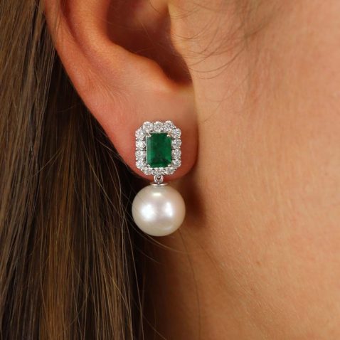 Jette Emerald South Sea Pearl Dtop Earrings Heidi Kjeldsen Jewellers ER5081 (5)