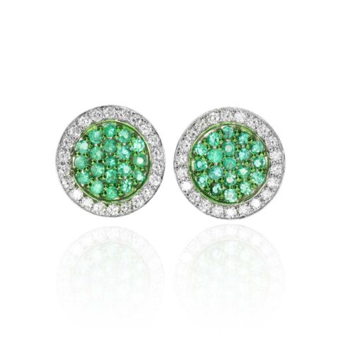 Jette Emerald and Diamond Circle Earrings Heidi Kjeldsen Jewellery ER5046 white1