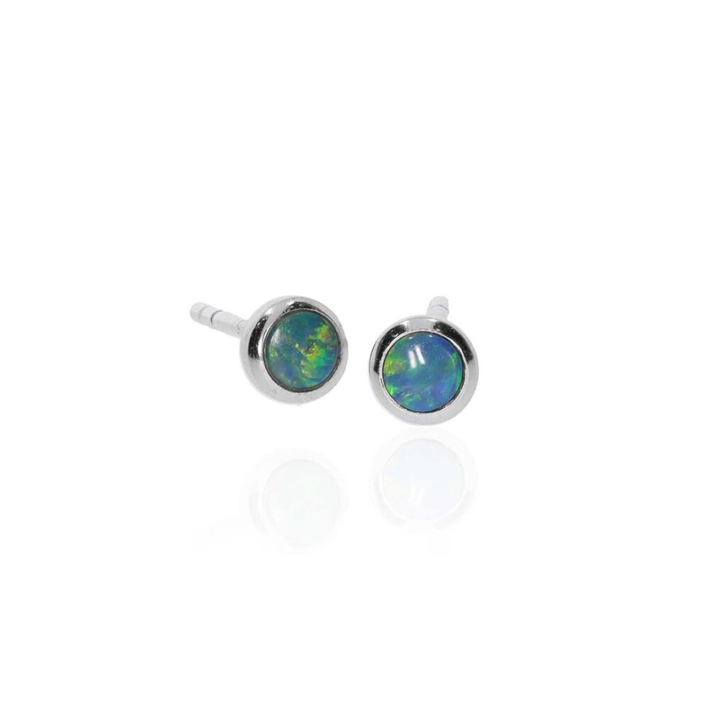 Per Opal 3mm Earrings Heidi Kjeldsen Jewellery ER5109 white