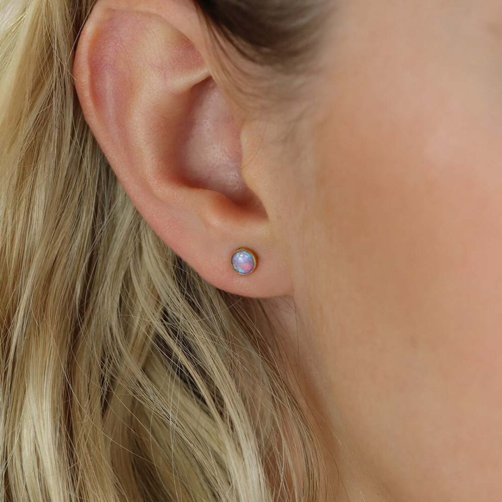Per Opal Cabochon Earrings Heidi Kjeldsen Jewellery ER4944 Model