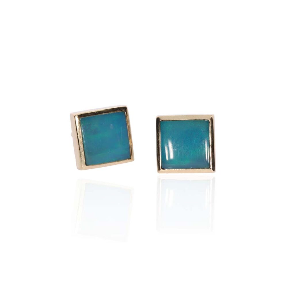 Per Opal Doublet Square Earrings Heidi Kjeldsen Jewellery ER5114 white