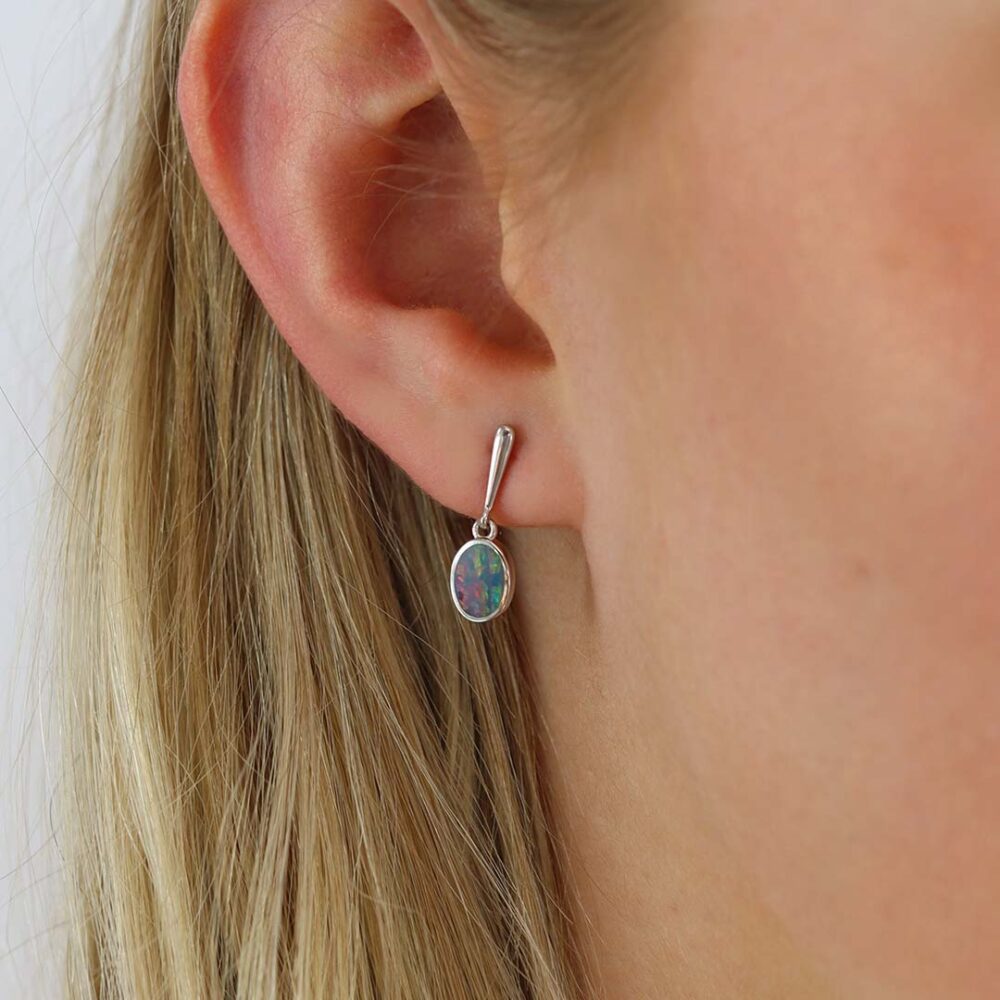 Per Opal Doublets Silver Drop Earrings Heidi Kjeldsen Jewellers ER5113
