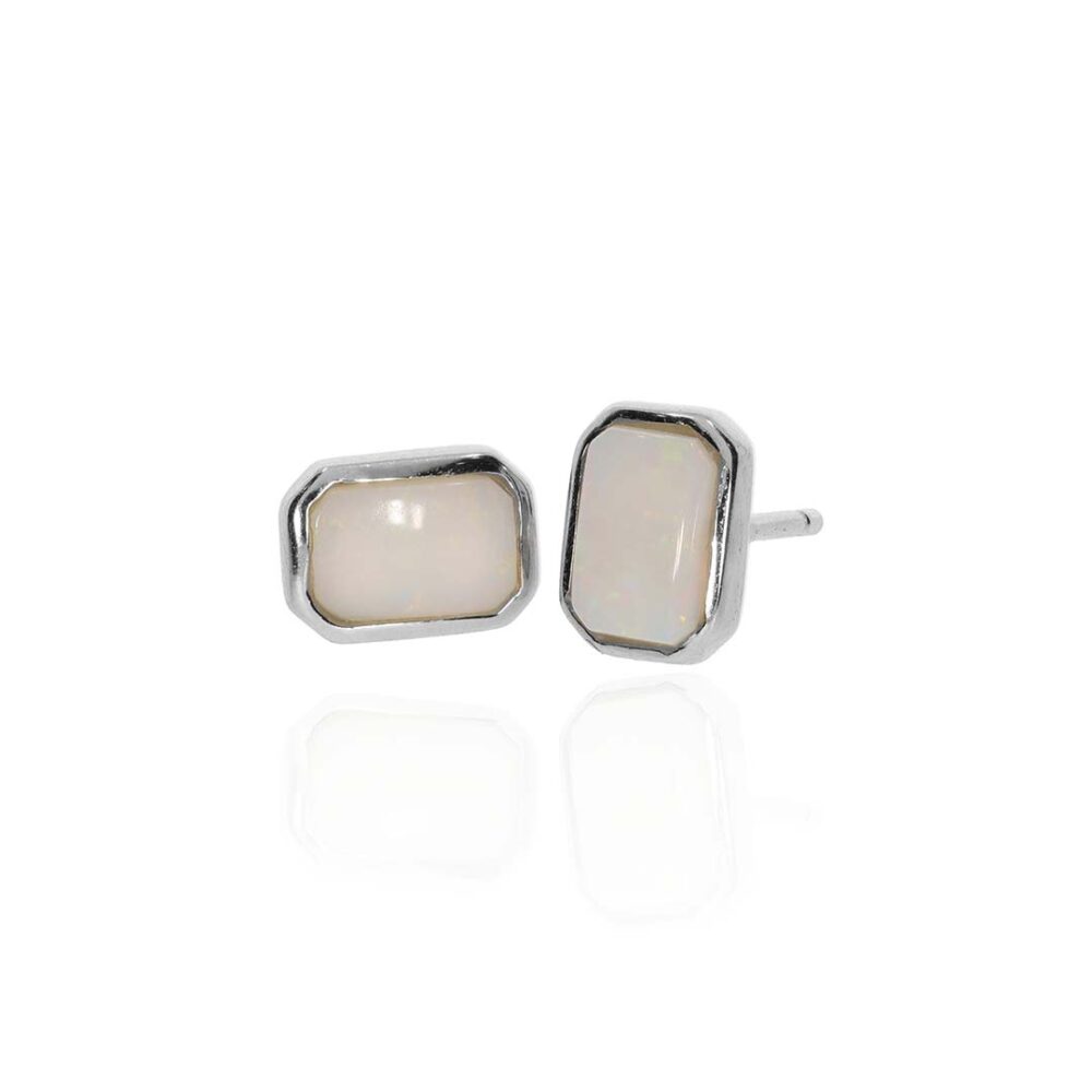 Per White Opal Emerald Cut Earrings Heidi Kjeldsen Jewellery ER5111 white1