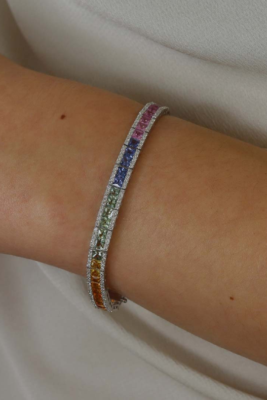 Sara Multi Coloured Sapphire Bracelet Heidi Kjeldsen Jewellery