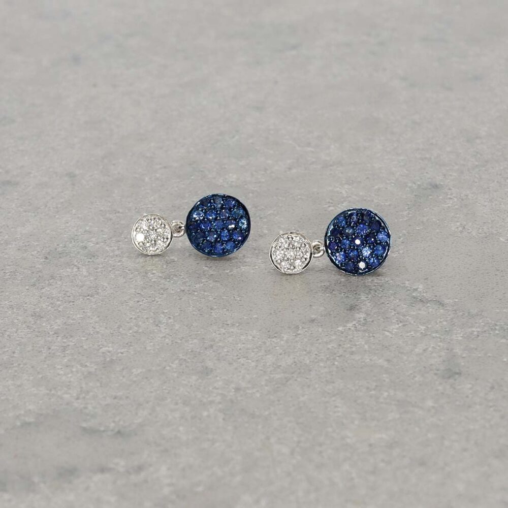 Sara Sapphire Diamond Drop Circle Earrings Heidi Kjeldsen Jewellery ER5054 still