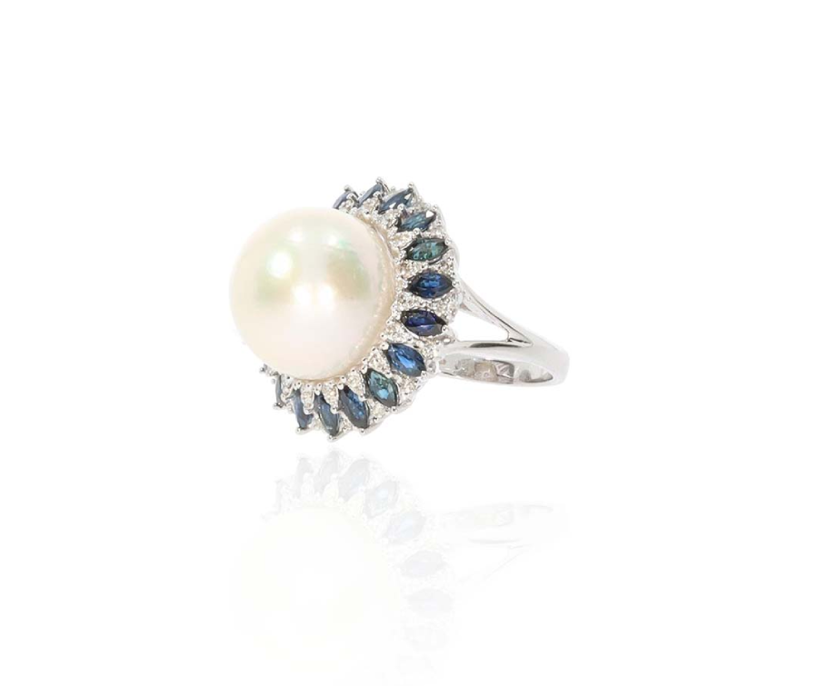 Sara Sapphire Southsea Pearl Ring Heidi Kjeldsen Jewellery