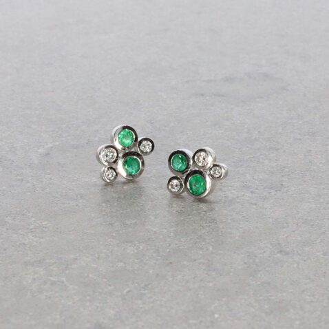 Trine Emerald Daimond Bubble Earrings Heidi Kjeldsen Jewellery ER5055a still