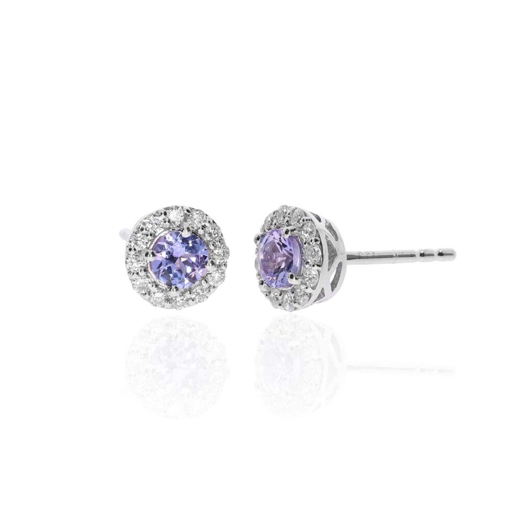 Viola Tanzanite Cluster Earrings by Heidi Kjeldsen Jewellery ER5056 white