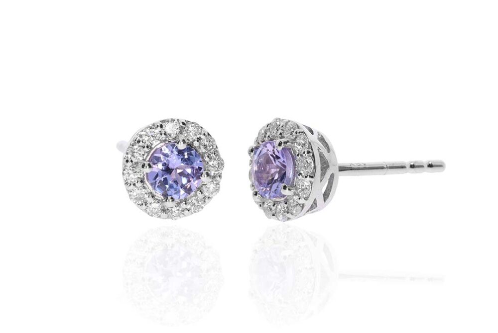 Viola Tanzanite Cluster Earrings by Heidi Kjeldsen Jewellery ER5056 white