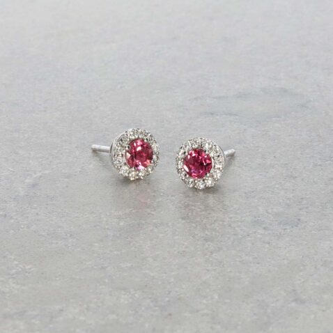 Alma Pink Tourmaline Diamond Cluster Earrings Heidi Kjeldsen Jewellery ER6005 still