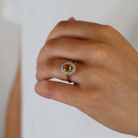 Dorit Citrine And Diamond Cluster Ring Heidi Kjeldsen Jewellers R4991