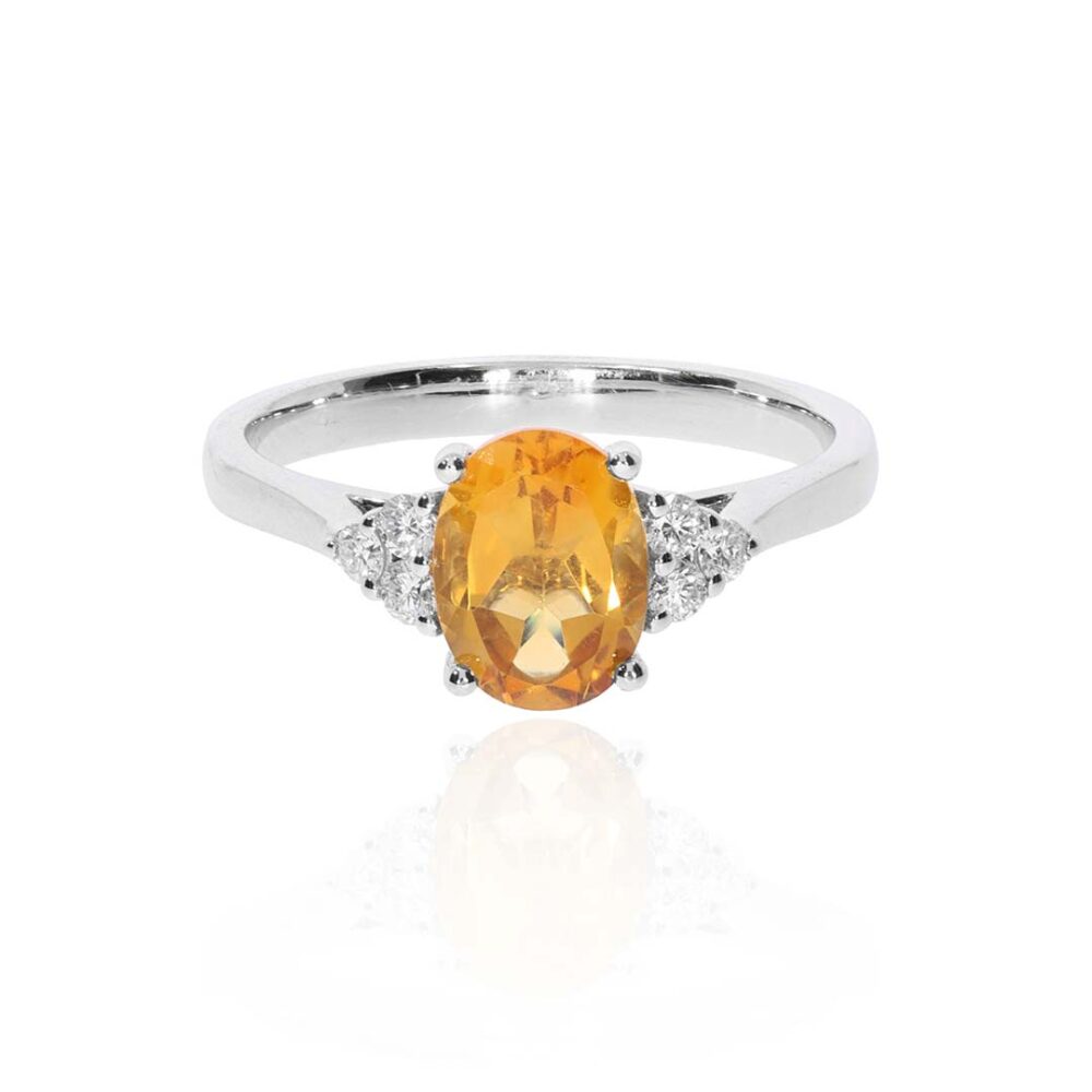 Dorit Citrine Diamond Ring Heidi Kjeldsen Jewellery R4994 white