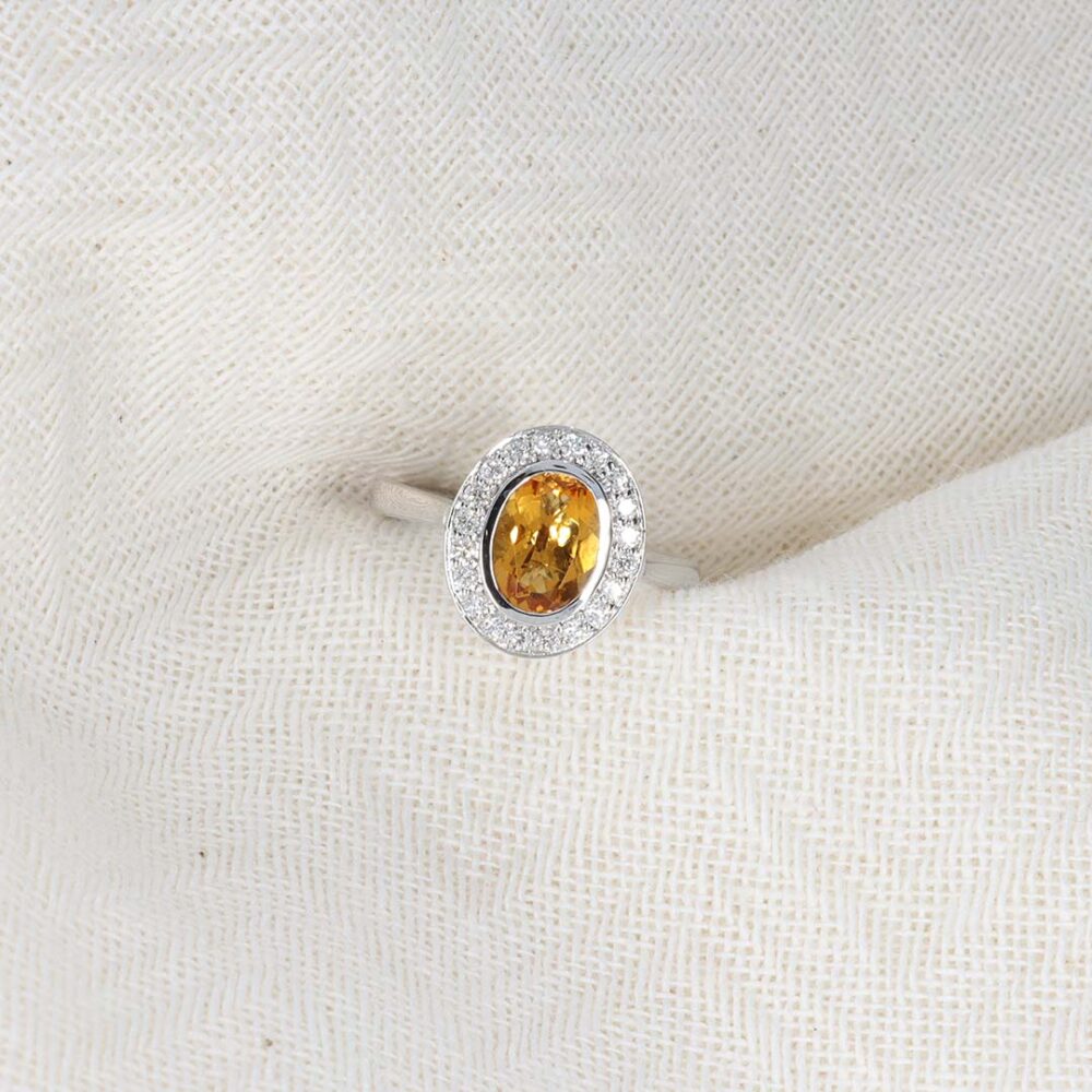 Dorit Citrine Diamond White Gold Ring Heidi Kjeldsen Jewellery R4991 still