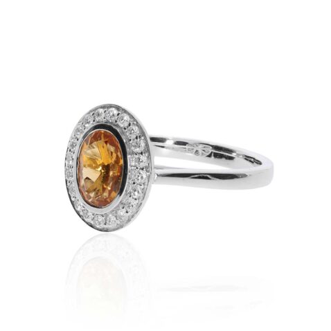 Dorit Citrine Diamond White Gold Ring Heidi Kjeldsen Jewellery R4991 white1