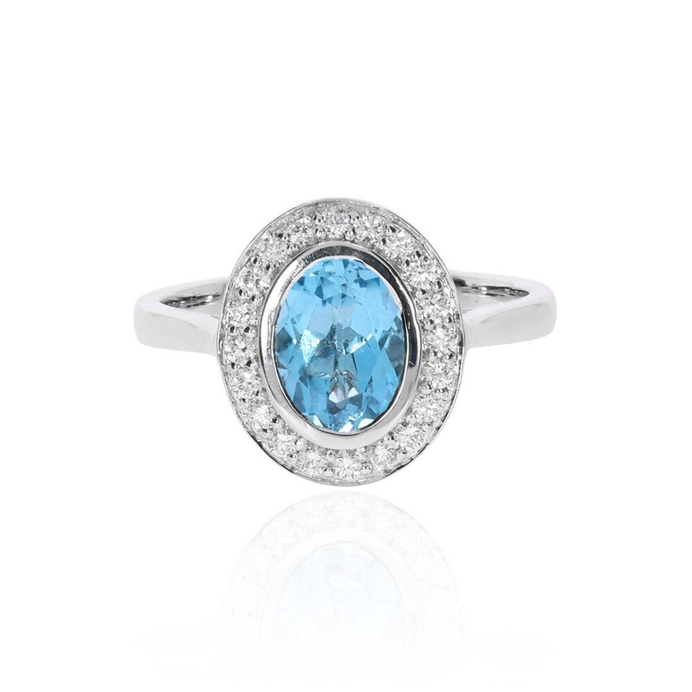 Freja Blue Topaz Diamond White Gold Ring Heidi Kjeldsen Jewellery R4990 white