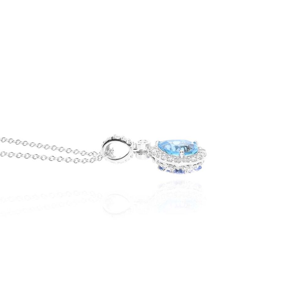 Freja Blue Topaz Sapphire and Diamond Pendant Heidi Kjeldsen Jewellers P1723 side1