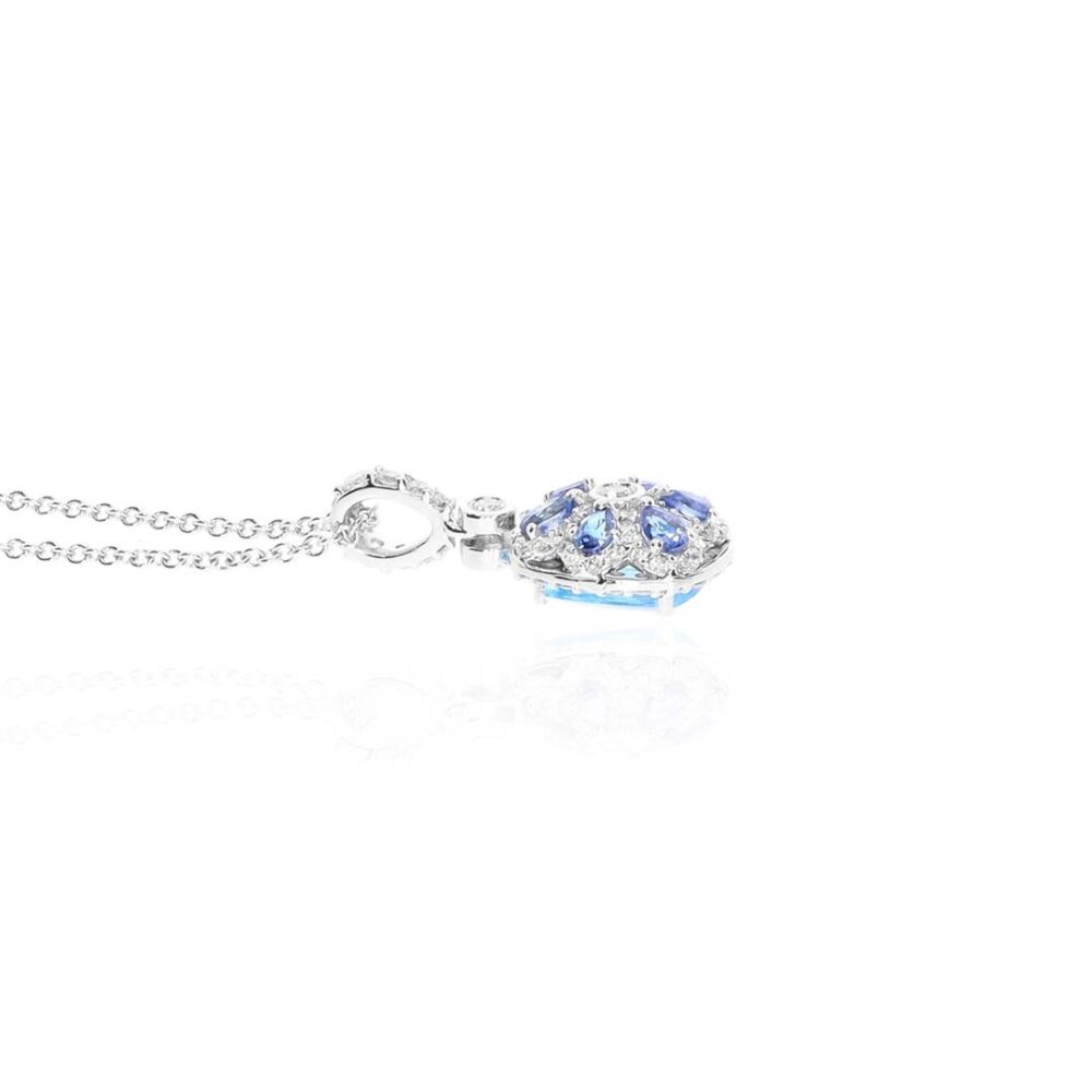 Freja Blue Topaz Sapphire and Diamond Pendant Heidi Kjeldsen Jewellers P1725 side1