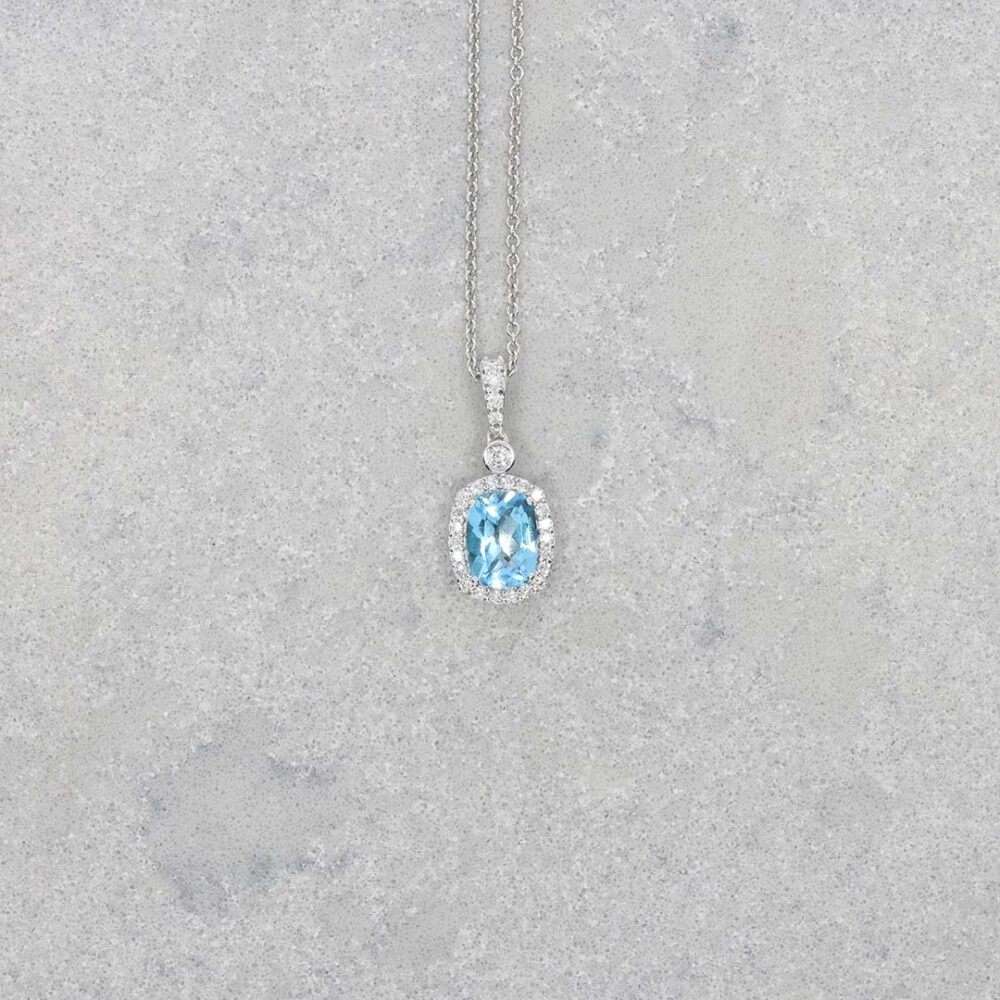 Freja Blue Topaz Sapphire and Diamond Pendant Heidi Kjeldsen Jewellers P1725 still