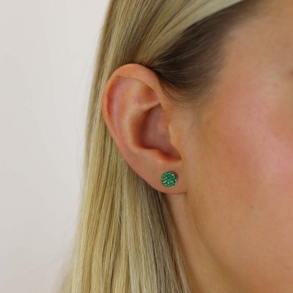 Jette Emerald Round Earrings Heidi Kjeldsen Jewellers ER6000