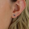 Mathilde Ruby and Diamond Cluster Earrings Heidi Kjeldsen Jewellery ER4976 Model (1)